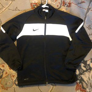 Nike Dri-Fit black sweater with white and black logo size 16-18, Like New